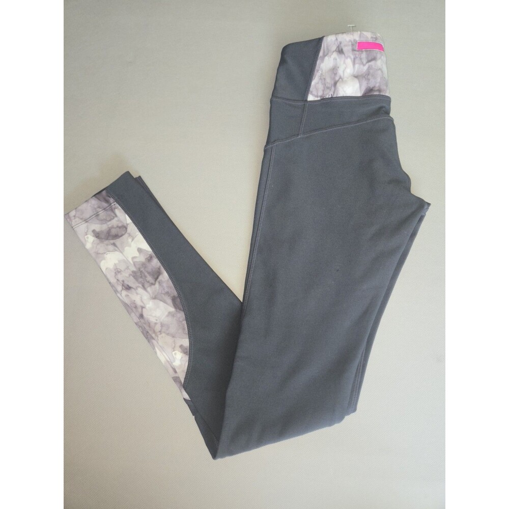 Sports Leggings MPG Size XS Grey with Marble Details and Closing Pocket